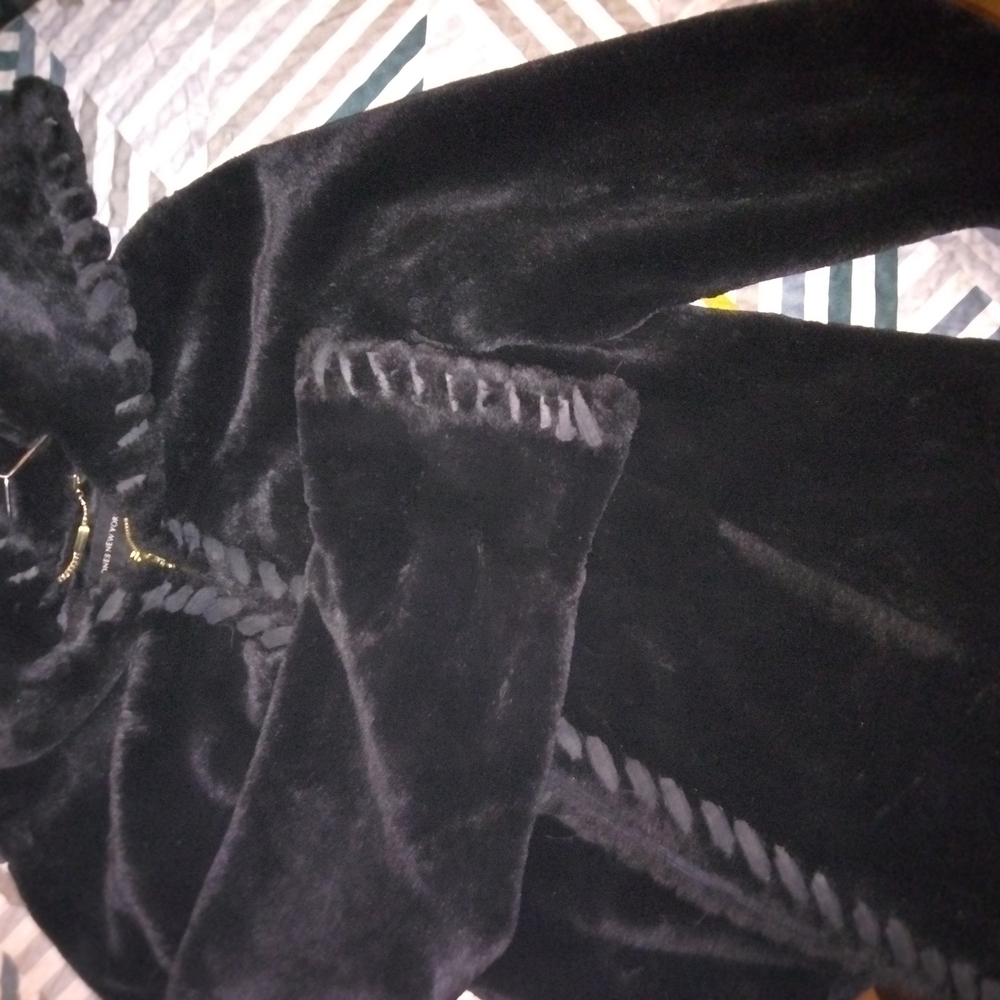 Jones New York Black Faux Fur Coat